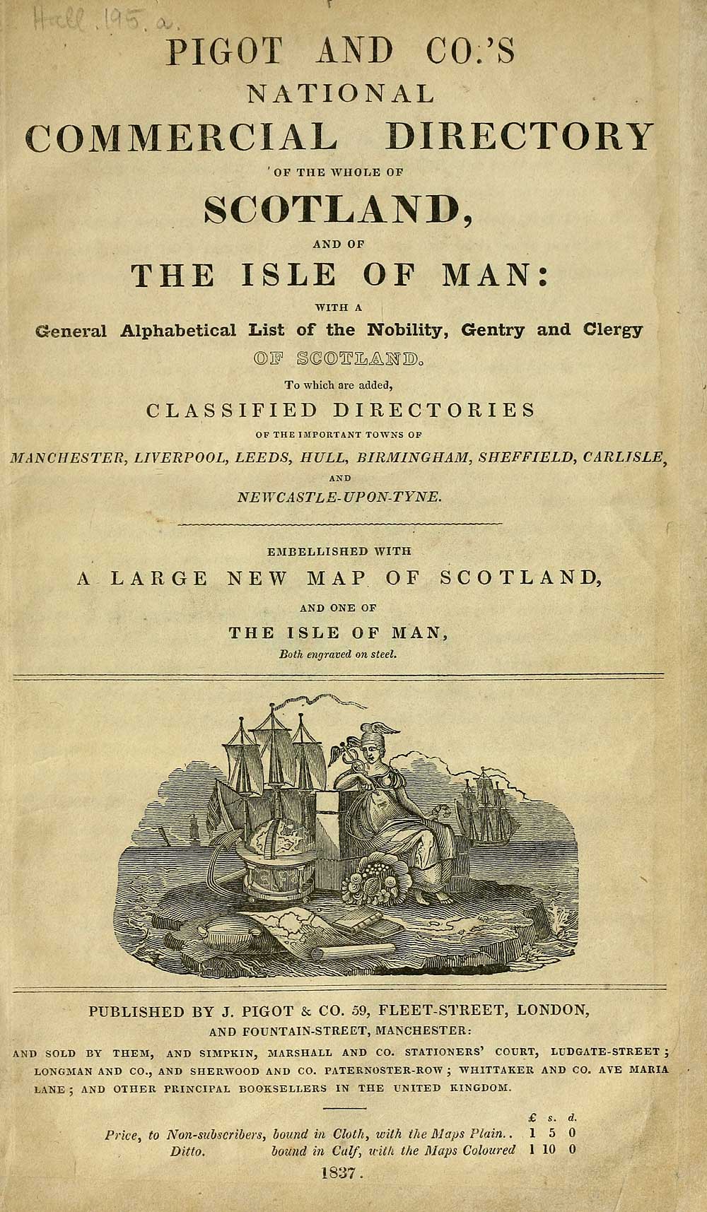 PictureThe frontispiece of Pigot & Co's 1837 Trade Directory for Scotland etc.