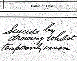 Picture extract from death record of a suicide