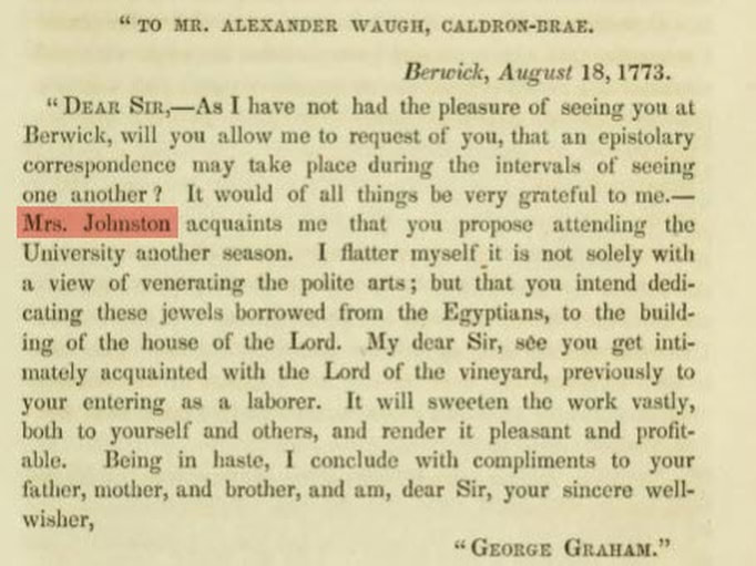 Picture Letter from George Graham to Rev Alexander Waugh in 1773